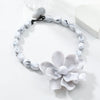 Ladies Bead Chain Necklace With Exaggerated Big Flower Pendant Acrylic Material Geometric Pattern Polishing Treatment