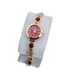 Ladies Bracelet Watch Casual Style Round Dial Stainless Steel Buckle Alloy Case Mineral Mirror
