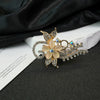 Ladies Brooch Zinc Alloy Flower Shaped Electroplated Cat's Eye Stone Antiexposure