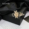 Ladies Brooch Zinc Alloy Flower Shaped Electroplated Cat's Eye Stone Antiexposure