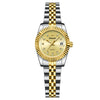 Ladies Business Style Alloy And Stainless Steel Waterproof Quartz Watch With Round Dial