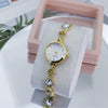 Ladies Casual Alloy Chain Watch With Round Dial And Stainless Steel Buckle