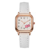 Ladies Casual Cartoon Square Quartz Watch With Pu Belt Alloy Case And Stainless Steel Buckle