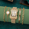 Ladies Casual Diamondencrusted Stars Steel Band Quartz Watch With Alloy Case And Buckle