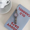 Ladies Casual Metal Quartz Watch With Round Dial And Steel Band