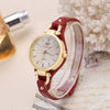 Ladies Casual Pu Leather And Alloy Quartz Watch With Rivet Punk Style