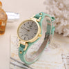 Ladies Casual Pu Leather And Alloy Quartz Watch With Rivet Punk Style