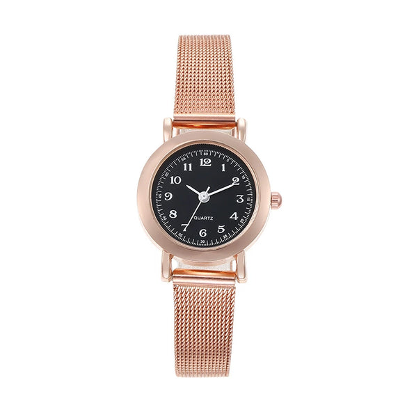 Ladies Casual Quartz Watch With Alloy Case Round Small Dial And Belt Strap