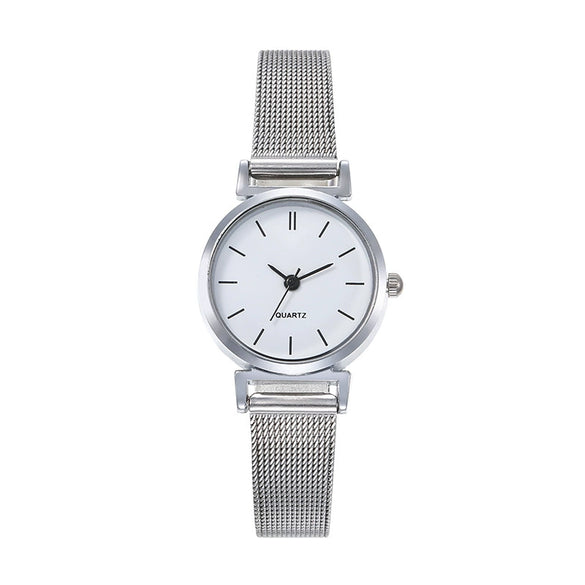 Ladies Casual Quartz Watch With Alloy Case Round Small Dial And Belt Strap