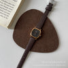 Ladies Casual Retro Square Metal And Pu Quartz Watch