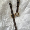 Ladies Casual Retro Square Metal And Pu Quartz Watch