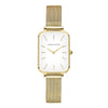 Ladies Casual Retro Square Waterproof Watch With Japanese Movement Alloy Case Stainless Steel Strap And Mineral Reinforced Glass Mirror