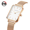 Ladies Casual Retro Square Waterproof Watch With Japanese Movement Alloy Case Stainless Steel Strap And Mineral Reinforced Glass Mirror