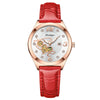 Ladies Casual Waterproof Watches Alloy Case Genuine Leather Strap Round Dial