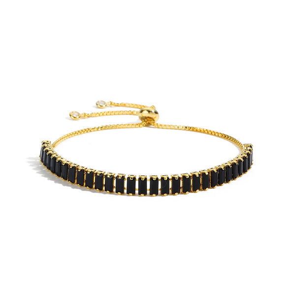 Ladies Copper Bracelet With Inlaid Zircon And Geometric Design