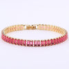 Ladies Copper Bracelet With Inlaid Zircon And Geometric Design