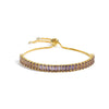 Ladies Copper Bracelet With Inlaid Zircon And Geometric Design