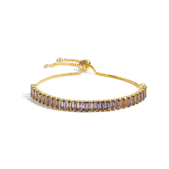 Ladies Copper Bracelet With Inlaid Zircon And Geometric Design