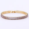 Ladies Copper Bracelet With Inlaid Zircon And Geometric Design