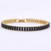 Ladies Copper Bracelet With Inlaid Zircon And Geometric Design