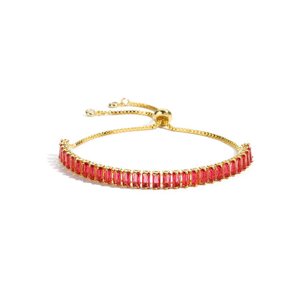 Ladies Copper Bracelet With Inlaid Zircon And Geometric Design