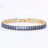 Ladies Copper Bracelet With Inlaid Zircon And Geometric Design