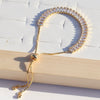 Ladies Copper Bracelet With Inlaid Zircon And Geometric Design