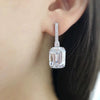 Ladies Copper Earrings With Geometric Style And Zircon