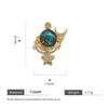 Ladies Copper Fantasy Pendant With Sunflower Starry Sky Design And Gemstone Electroplated