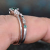 Ladies Copper Geometric Joker Zircon Emerald Ring