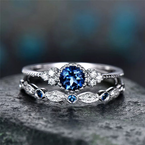 Ladies Copper Geometric Joker Zircon Emerald Ring