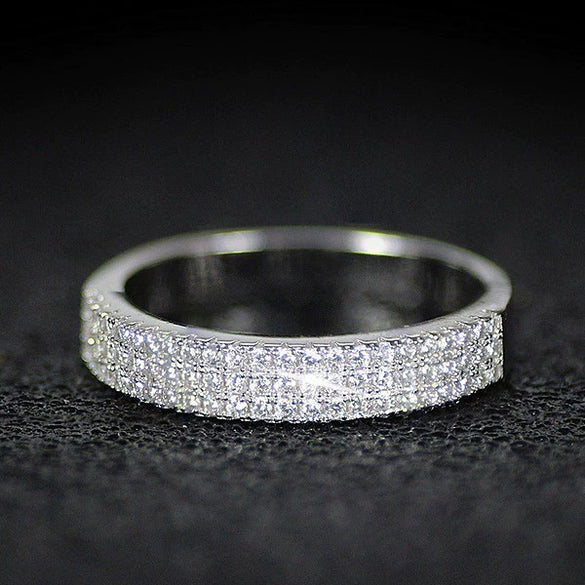 Ladies Copper Geometric Microinlaid Zircon Ring Jewelry