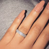 Ladies Copper Geometric Microinlaid Zircon Ring Jewelry