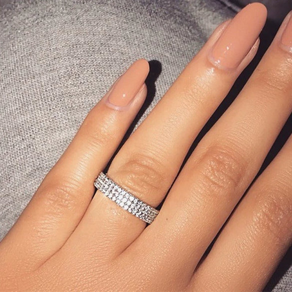 Ladies Copper Geometric Microinlaid Zircon Ring Jewelry