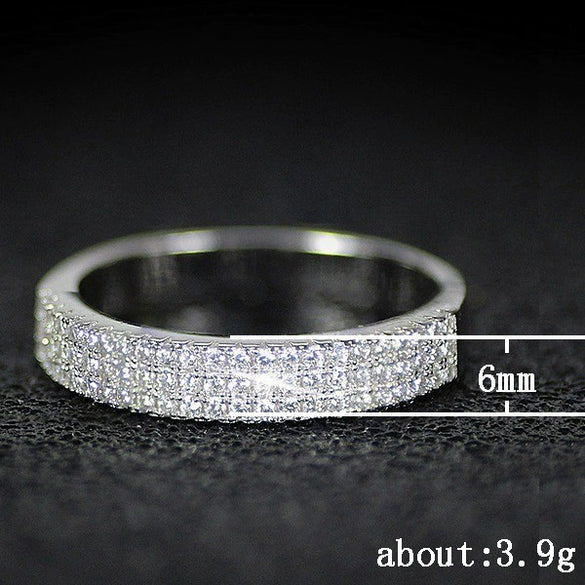 Ladies Copper Geometric Microinlaid Zircon Ring Jewelry
