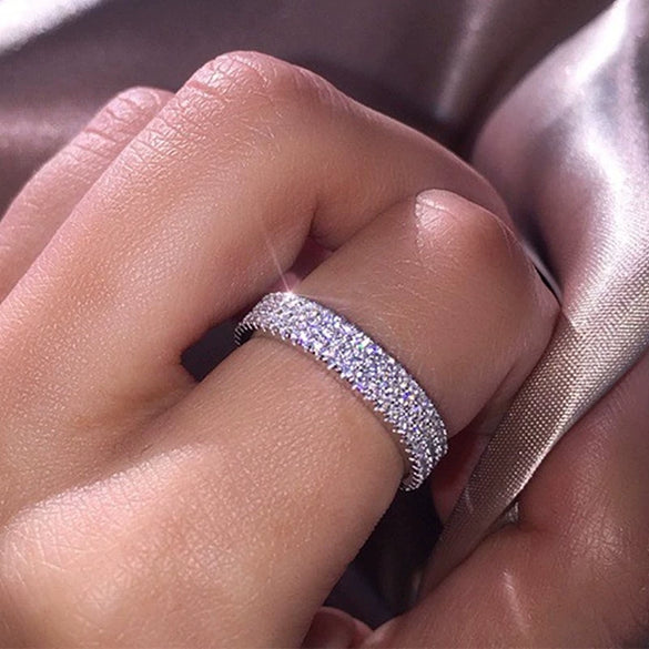 Ladies Copper Geometric Microinlaid Zircon Ring Jewelry
