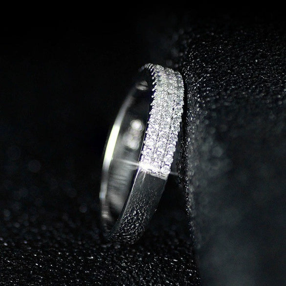 Ladies Copper Geometric Microinlaid Zircon Ring Jewelry