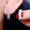 Ladies Copper Geometric Zircon Earrings