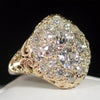 Ladies Copper Goldplated Hemispherical Geometric Inlaid Zircon Ring