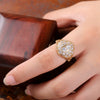 Ladies Copper Goldplated Hemispherical Geometric Inlaid Zircon Ring