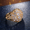 Ladies Copper Goldplated Hemispherical Geometric Inlaid Zircon Ring