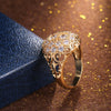 Ladies Copper Goldplated Hemispherical Geometric Inlaid Zircon Ring
