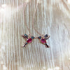 Ladies Copper Inlaid Zircon Bird Animal Zodiac Earrings