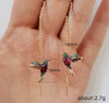 Ladies Copper Inlaid Zircon Bird Animal Zodiac Earrings