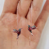 Ladies Copper Inlaid Zircon Bird Animal Zodiac Earrings