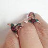Ladies Copper Inlaid Zircon Bird Animal Zodiac Earrings