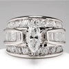Ladies Copper Inlaid Zircon Light Luxury Geometric Engagement Ring
