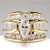 Ladies Copper Inlaid Zircon Light Luxury Geometric Engagement Ring