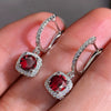 Ladies Copper Jewelry Geometric Inlaid Zircon Earring Buckles