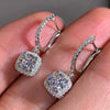 Ladies Copper Jewelry Geometric Inlaid Zircon Earring Buckles